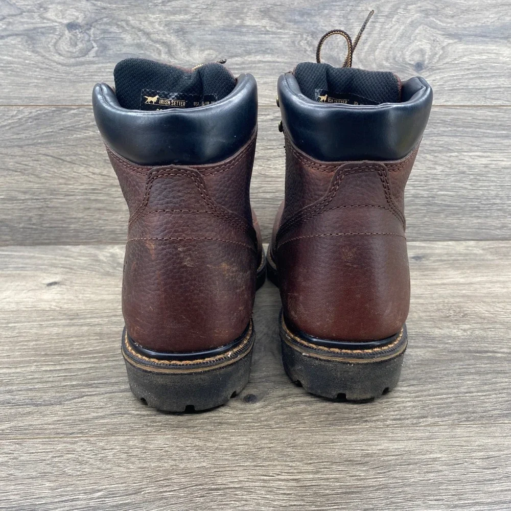 Irish Setter 83604 Work Boots Mens 8 Brown Leather Safety Toe EH Rated Rugged
